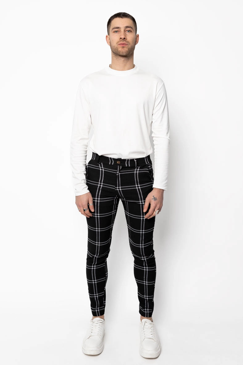 Checked dress pants