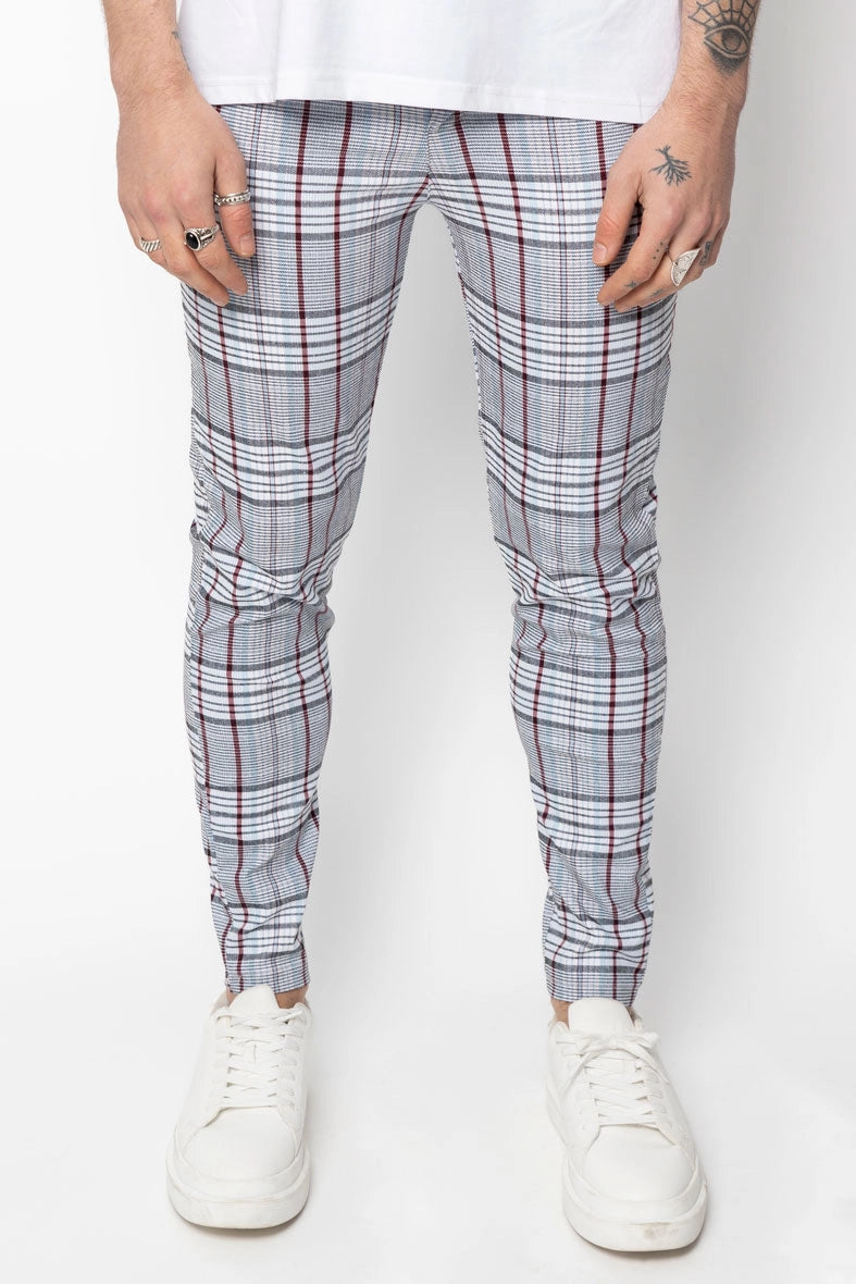 Checked chino pants