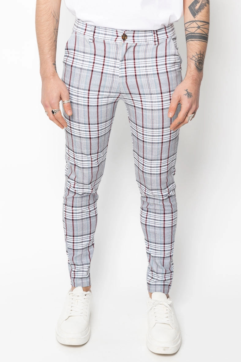 Checked chino pants