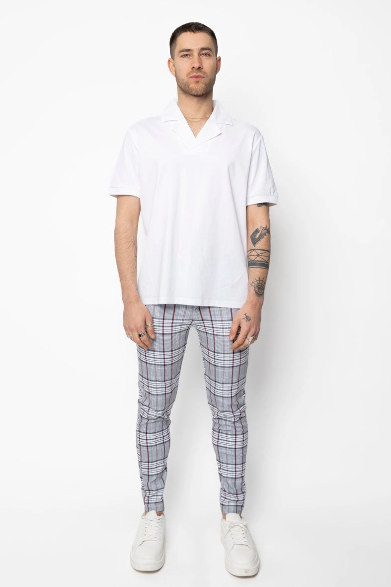 Checked chino pants