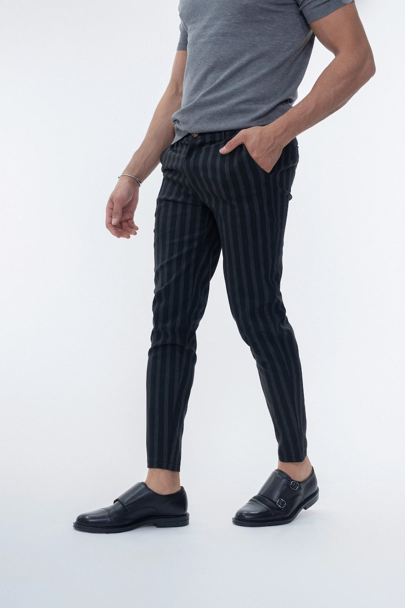 Pantalon chino à rayures