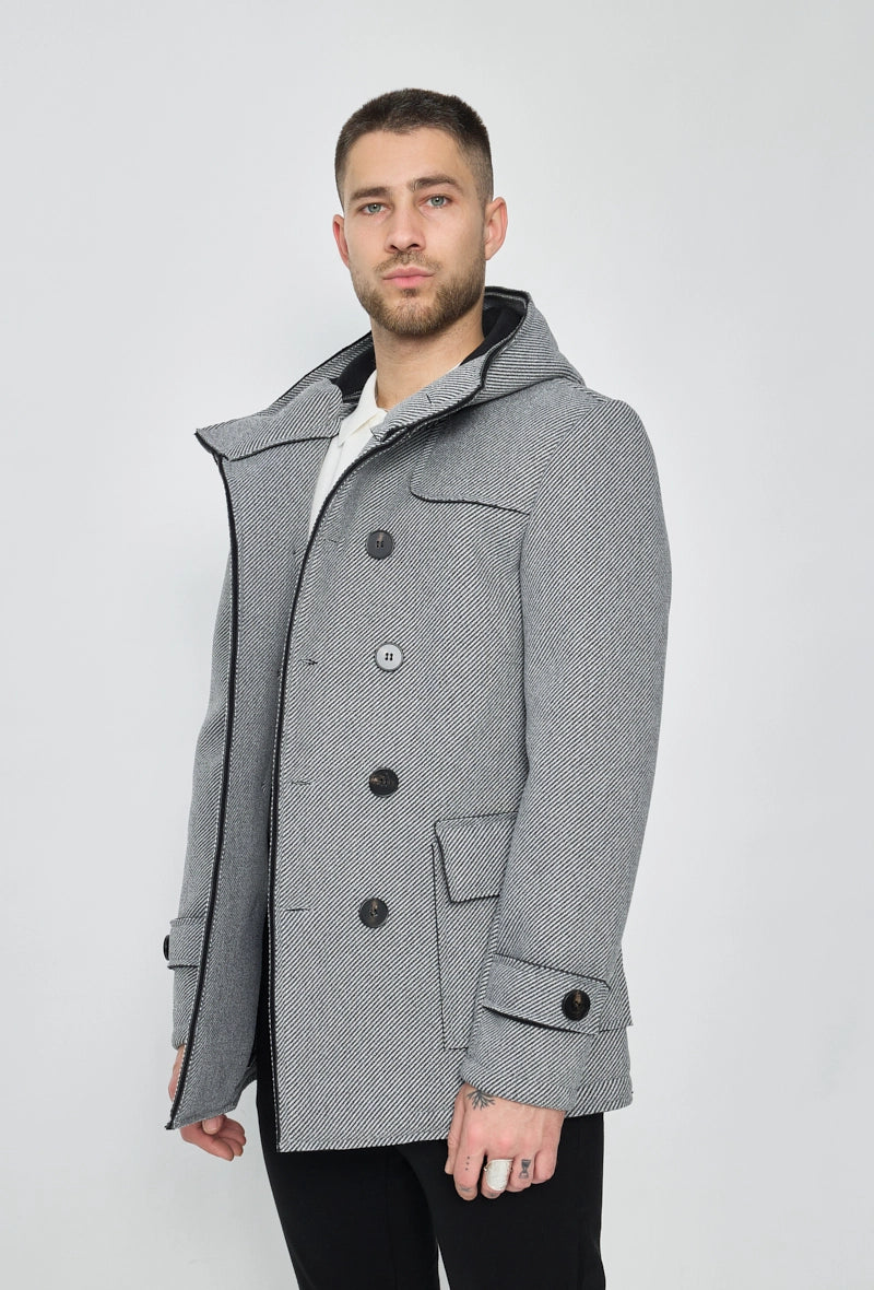 Manteau uni classique à capuche