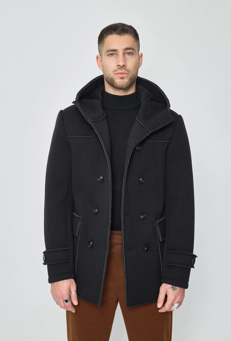 Manteau uni classique à capuche