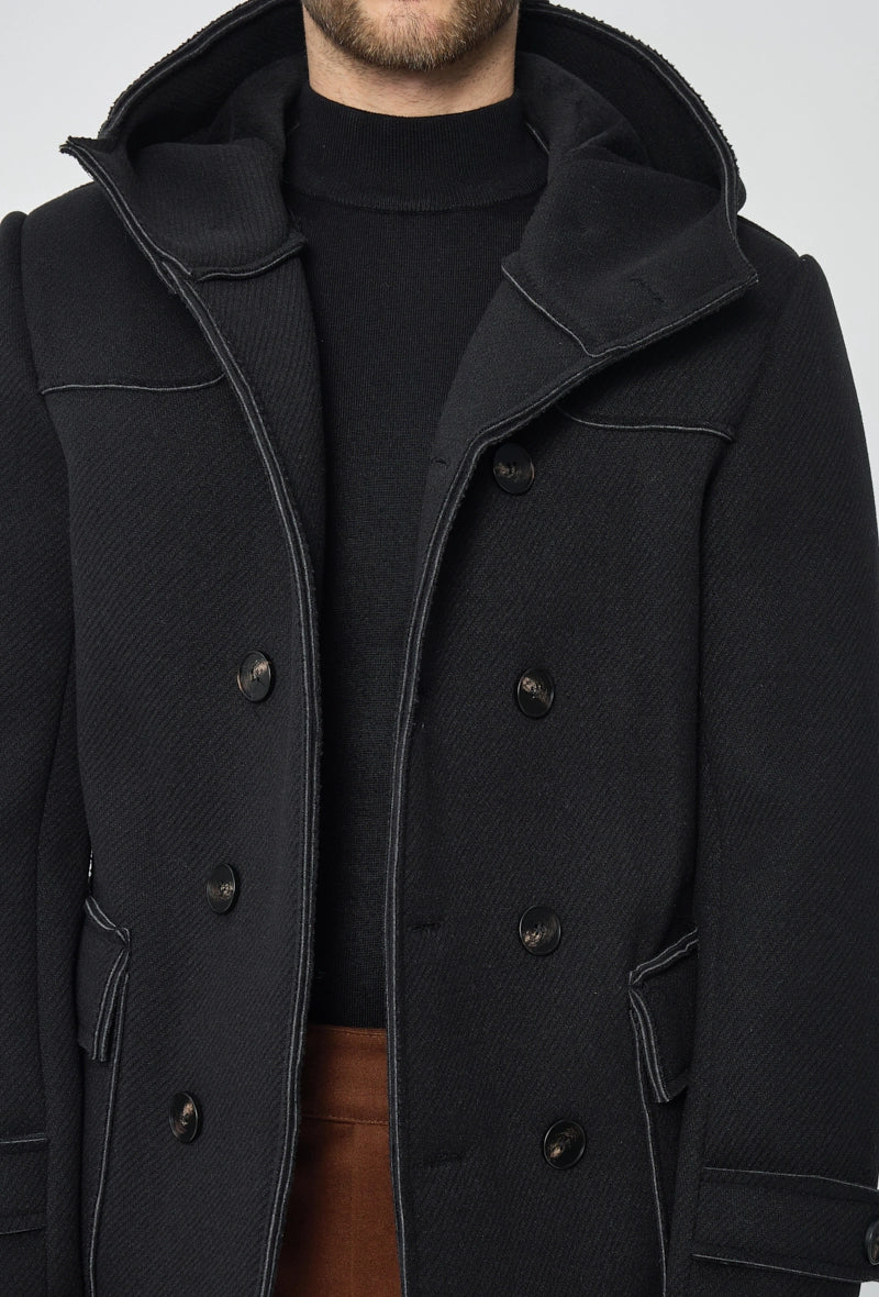 Manteau uni classique à capuche