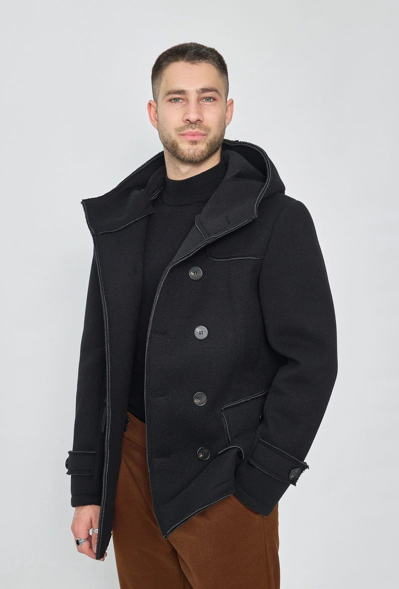 Manteau uni classique à capuche