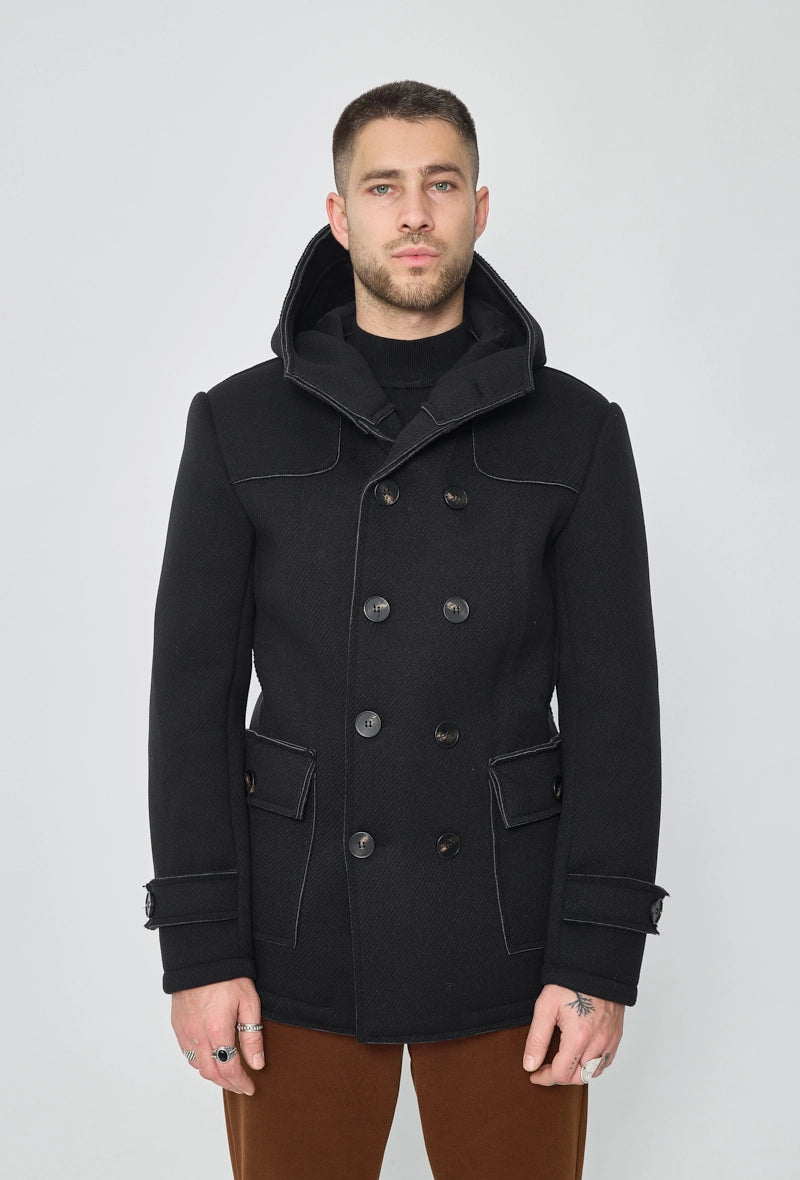 Manteau uni classique à capuche