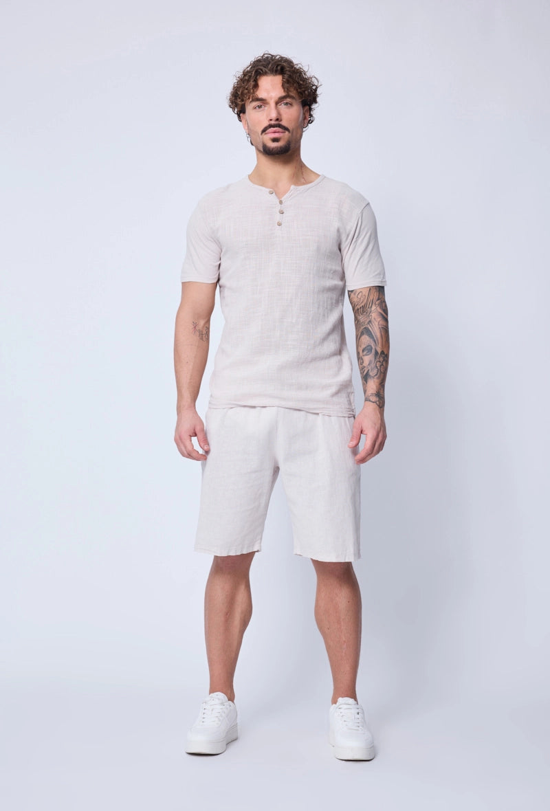 Ensemble polo short uni effet lin