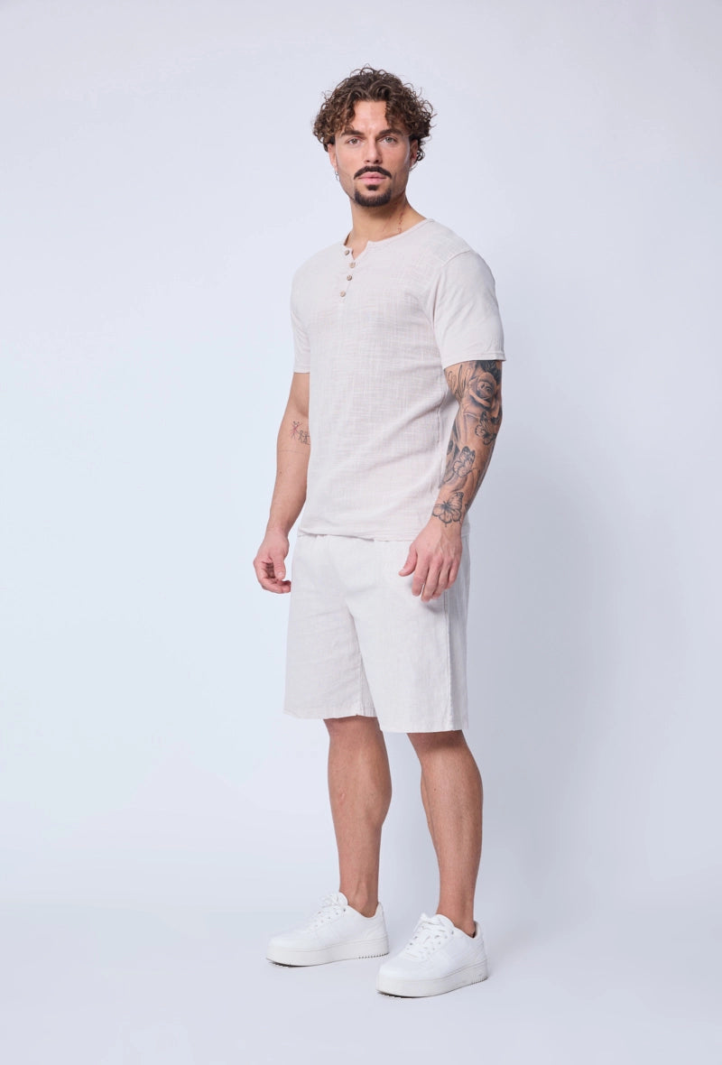 Ensemble polo short uni effet lin