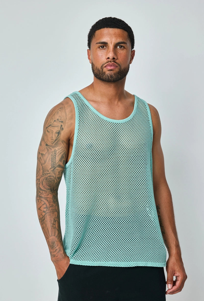 Plain sleeveless t-shirt with short holes