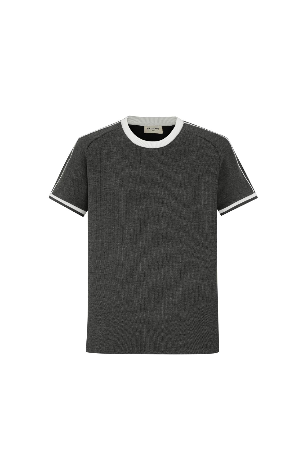 T-shirt cotelé style baseball - Frilivin