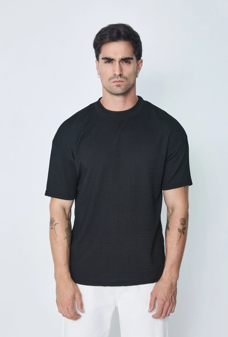 T-shirt plissé uni