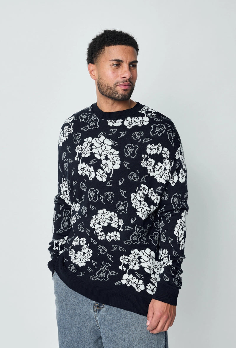 Pull uni imprimer fleur