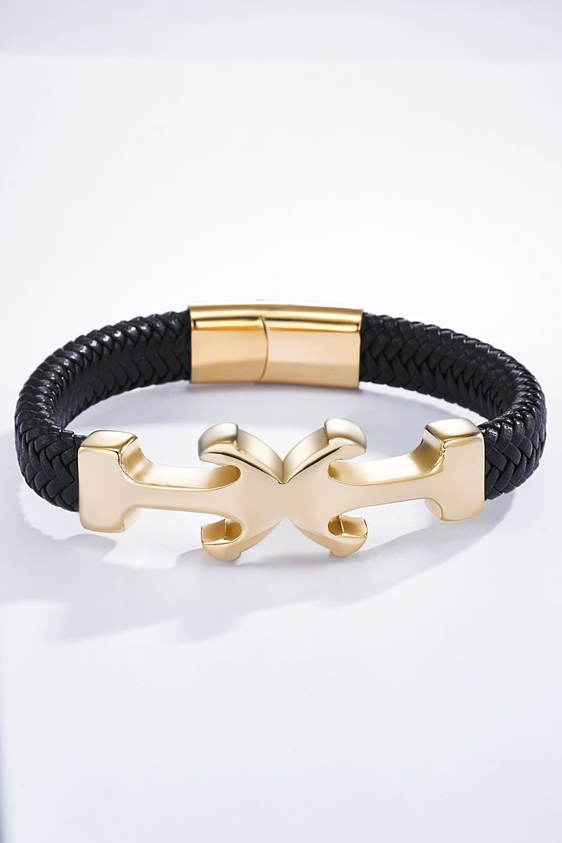 Bracelet cuir et acier