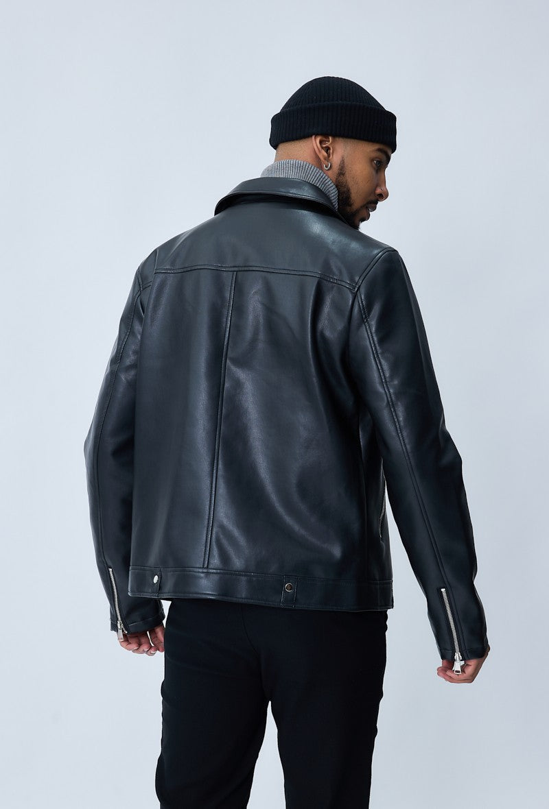 Veste zippée aspect cuir - Frilivin