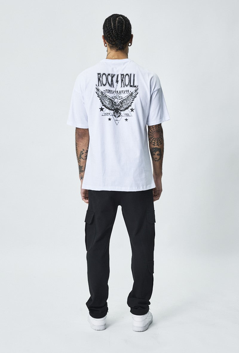 Oversized rock n roll print t shirt