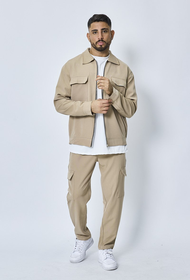 Khaki cargo jacket on sale mens