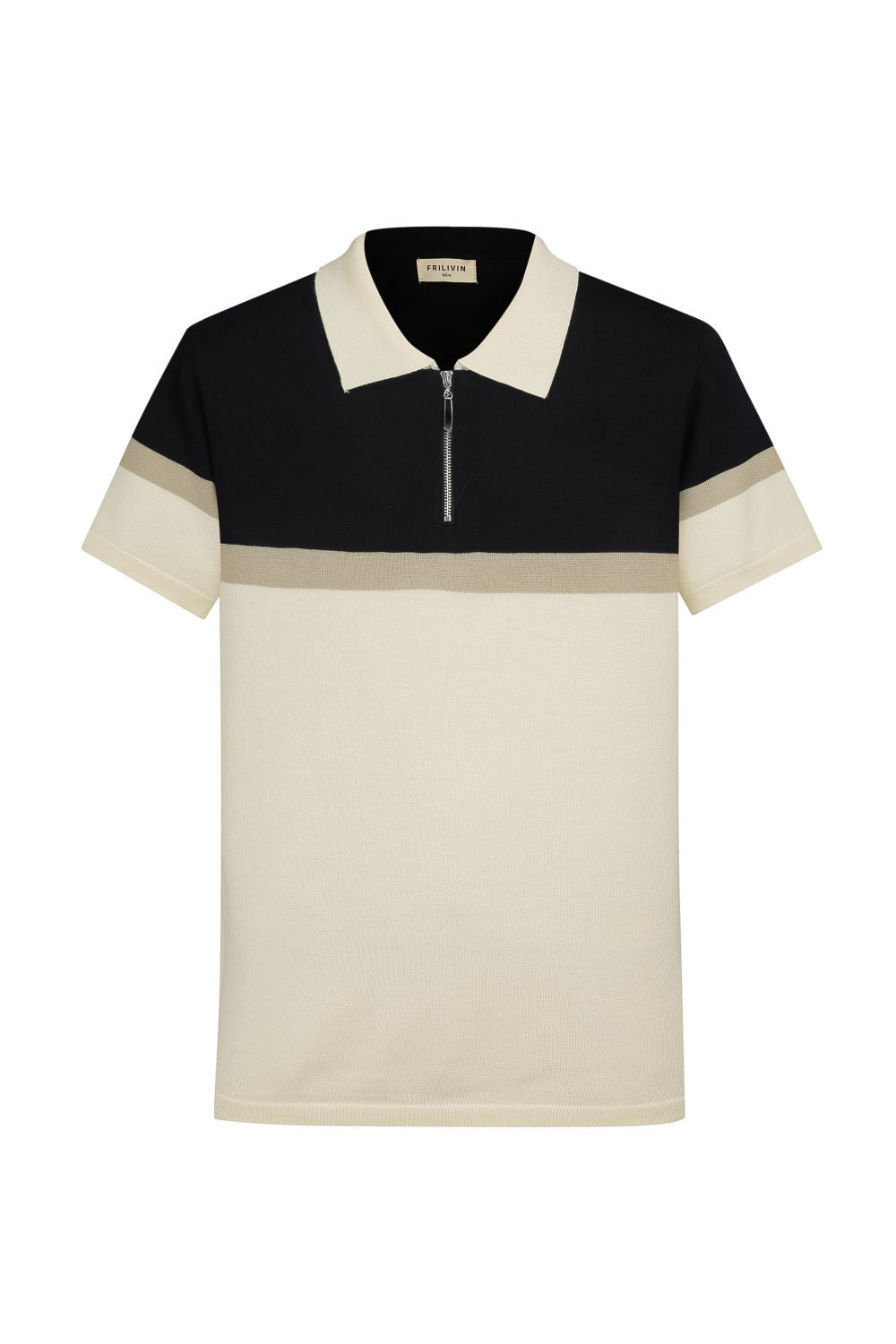 T-shirt polo zippé maille - Frilivin