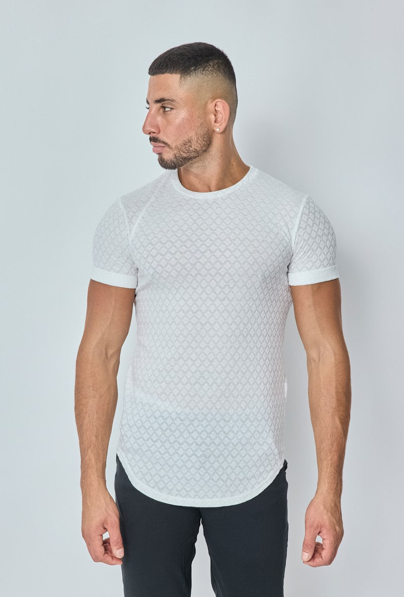 T-shirt à motif losange - Frilivin