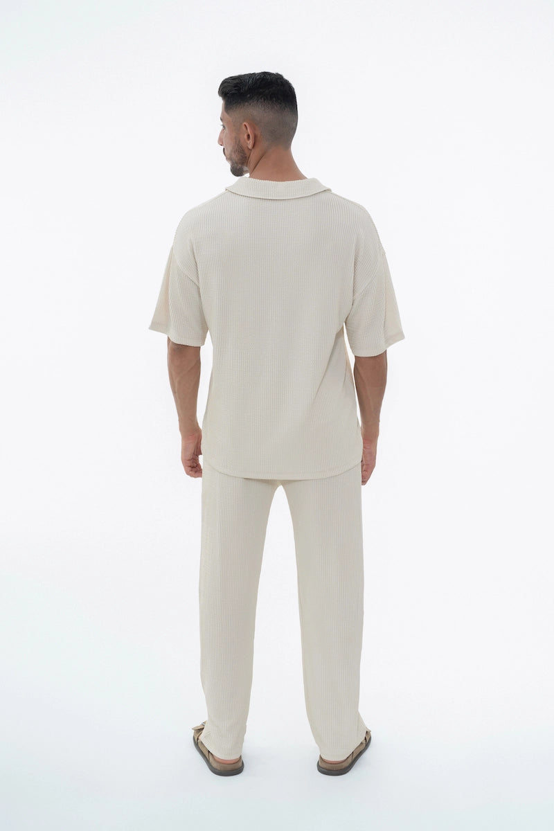 Ensemble uni plissé t-shirt pantalon