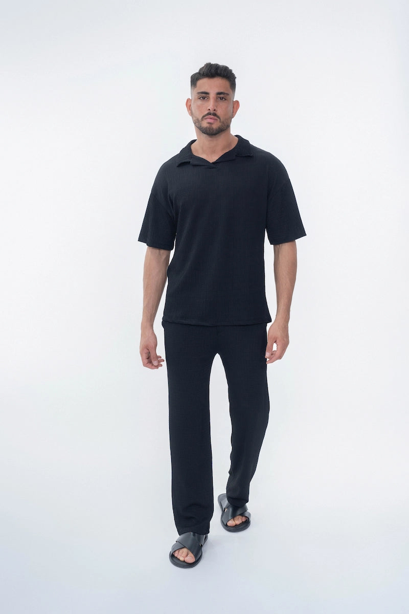 Ensemble uni plissé t-shirt pantalon