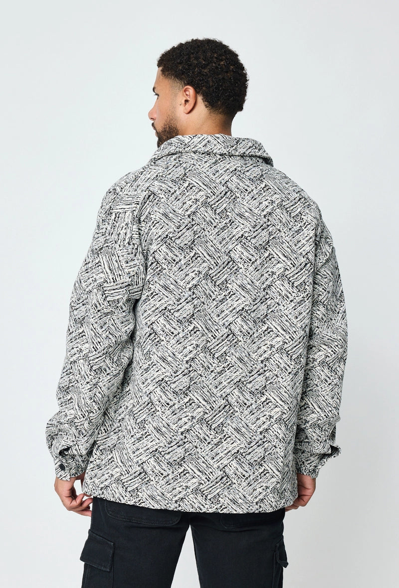 Aztec print canvas overshirt