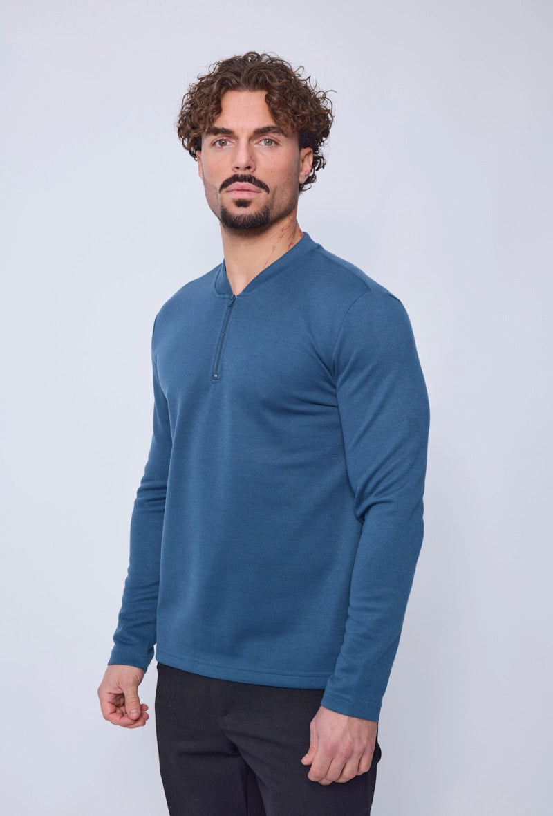 Plain long sleeve polo shirt