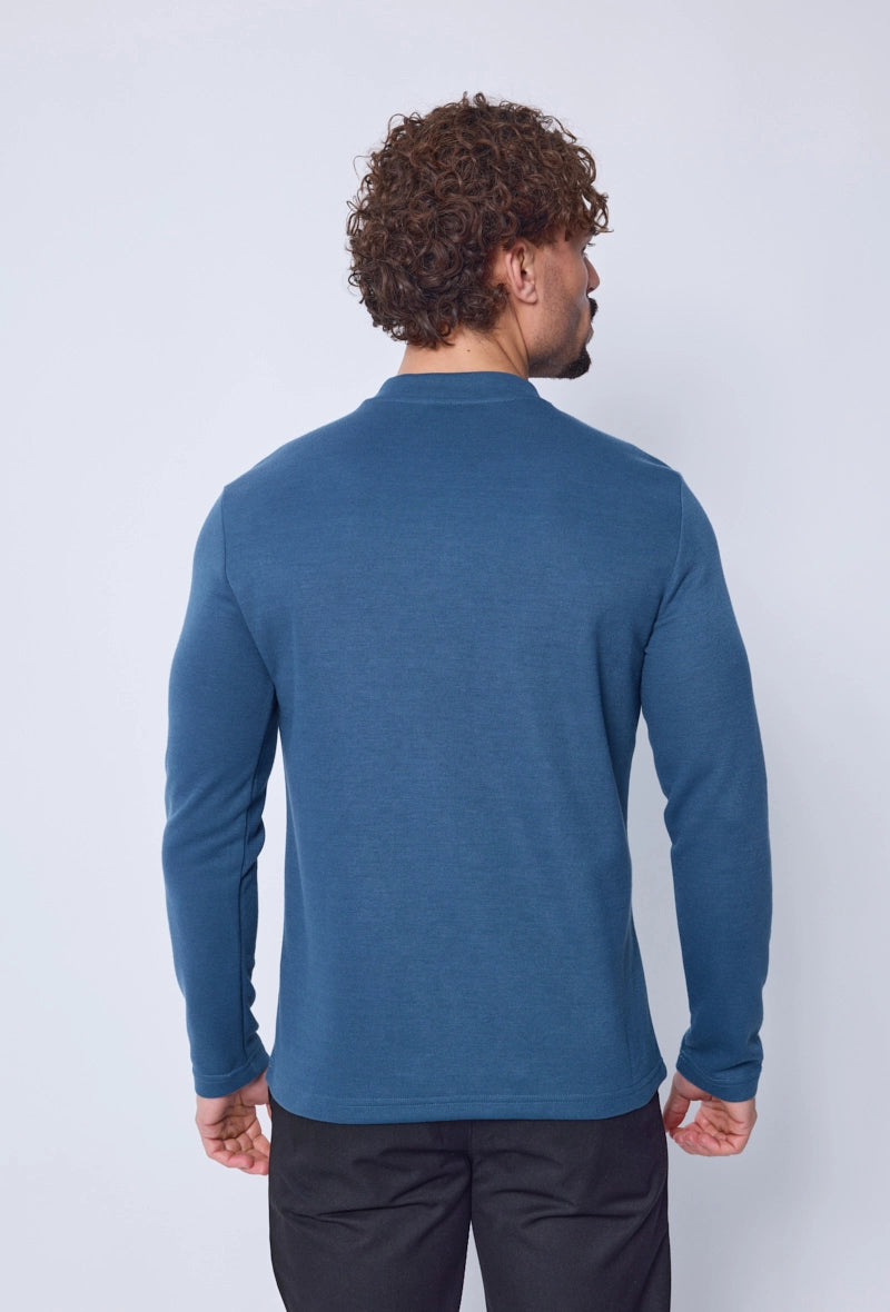 Plain long sleeve polo shirt