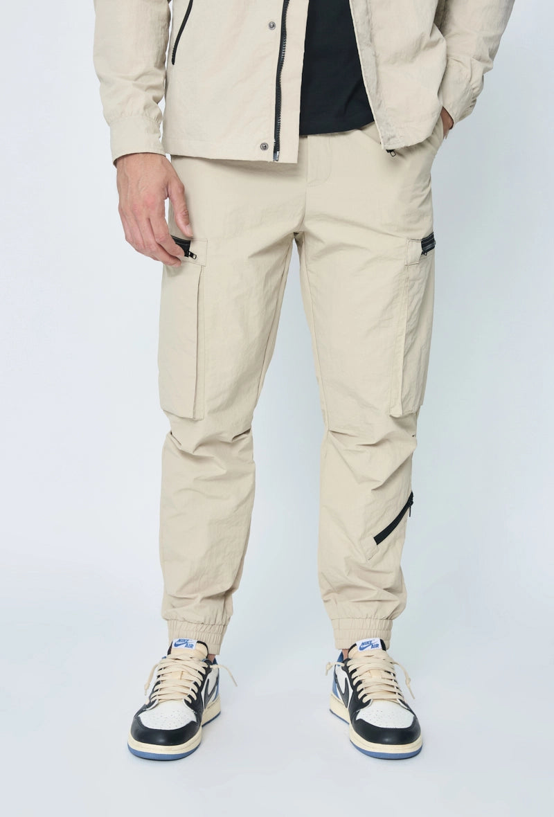 Thin zipped utility jogger pants