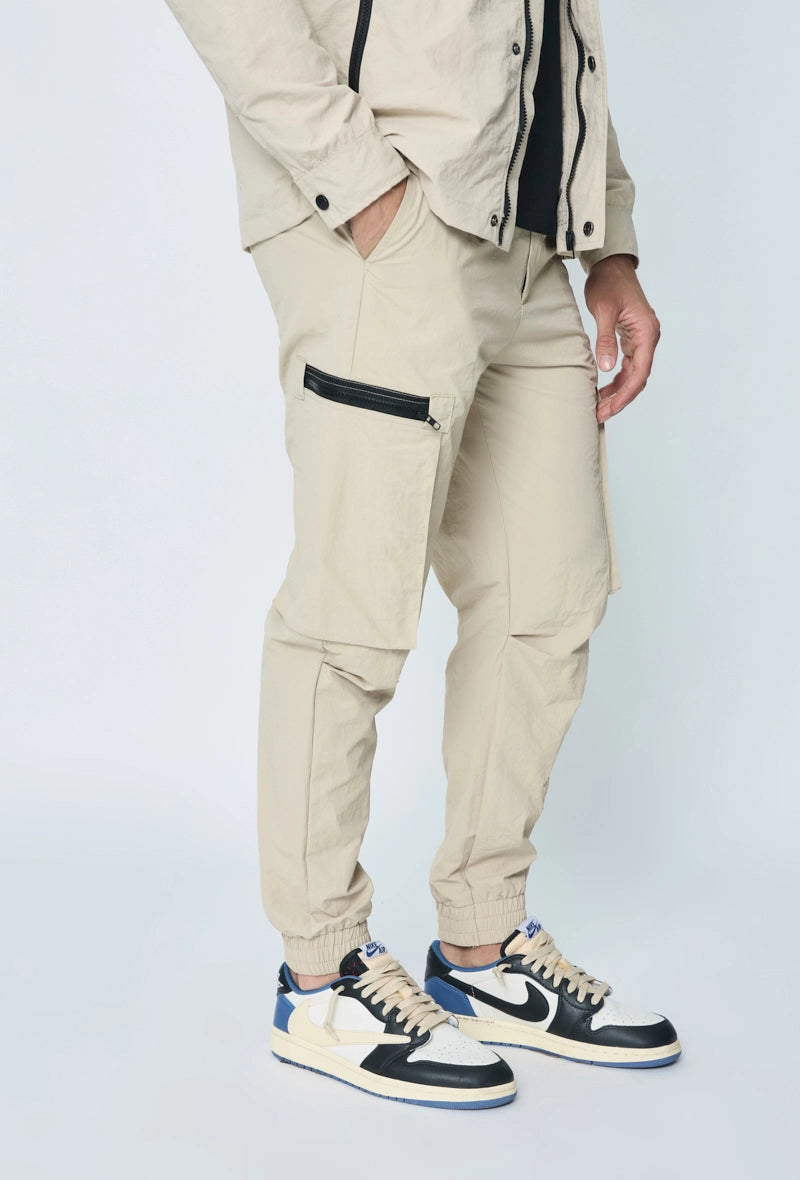 Thin zipped utility jogger pants