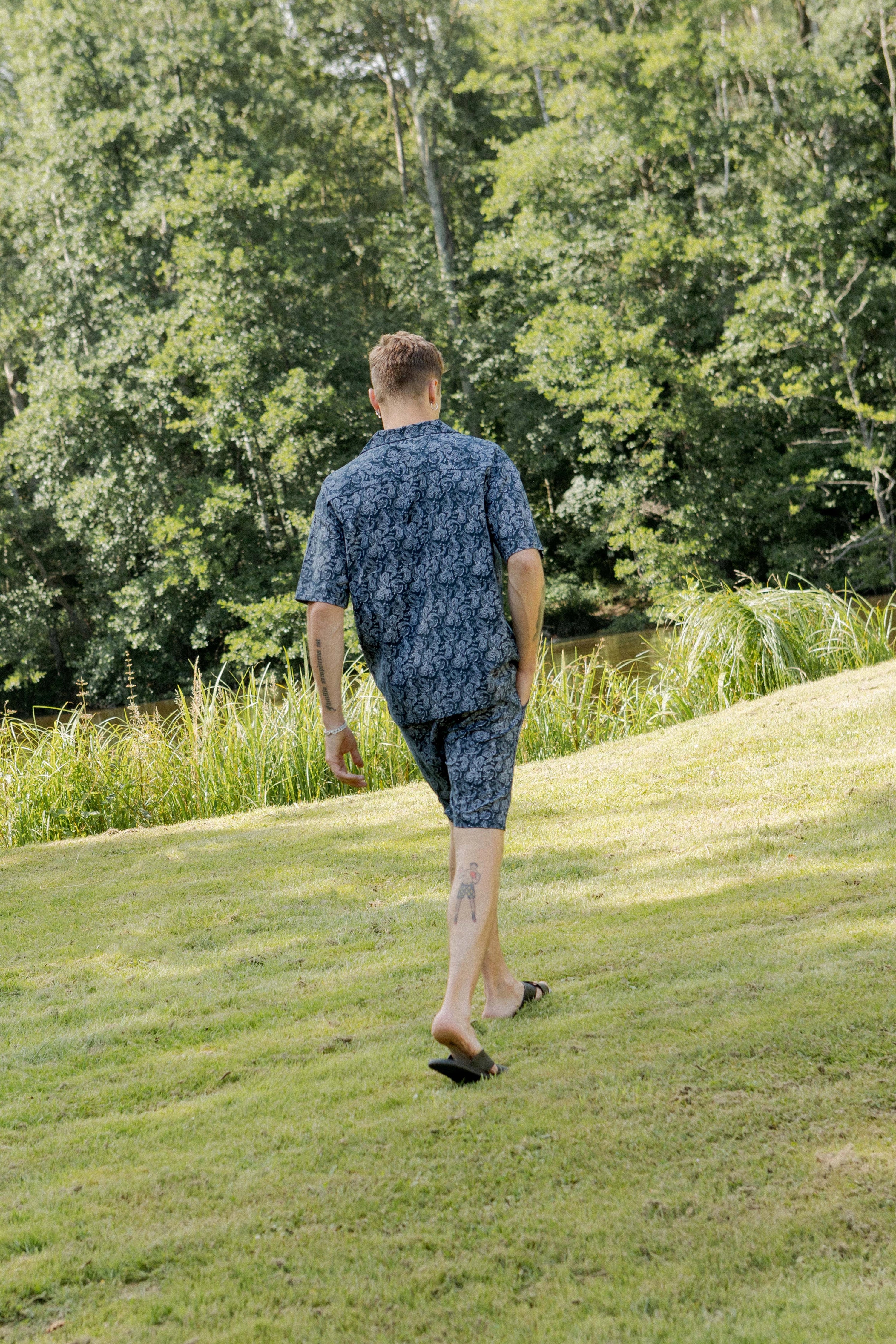 Bandana patterned shorts and shirt set