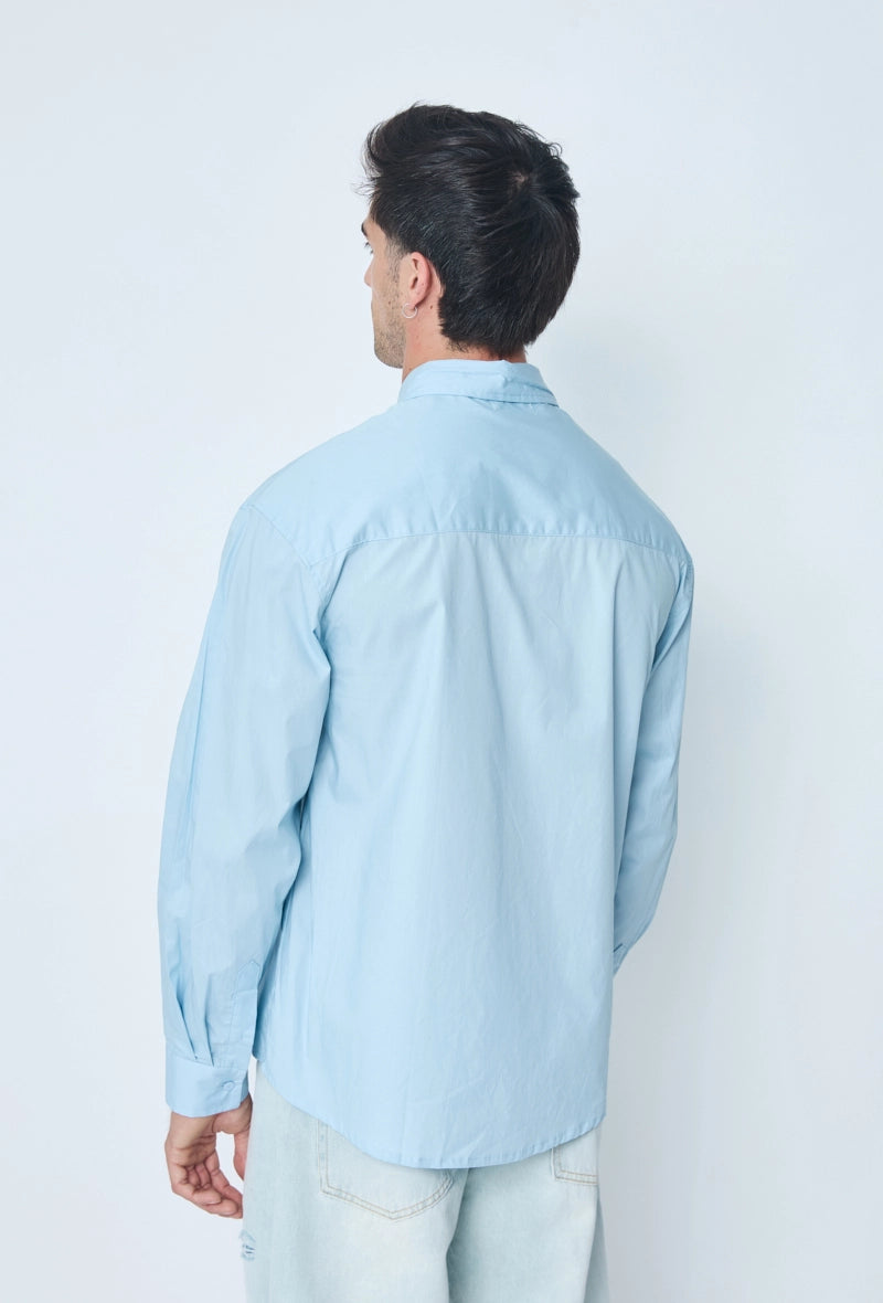 Plain long-sleeved shirt