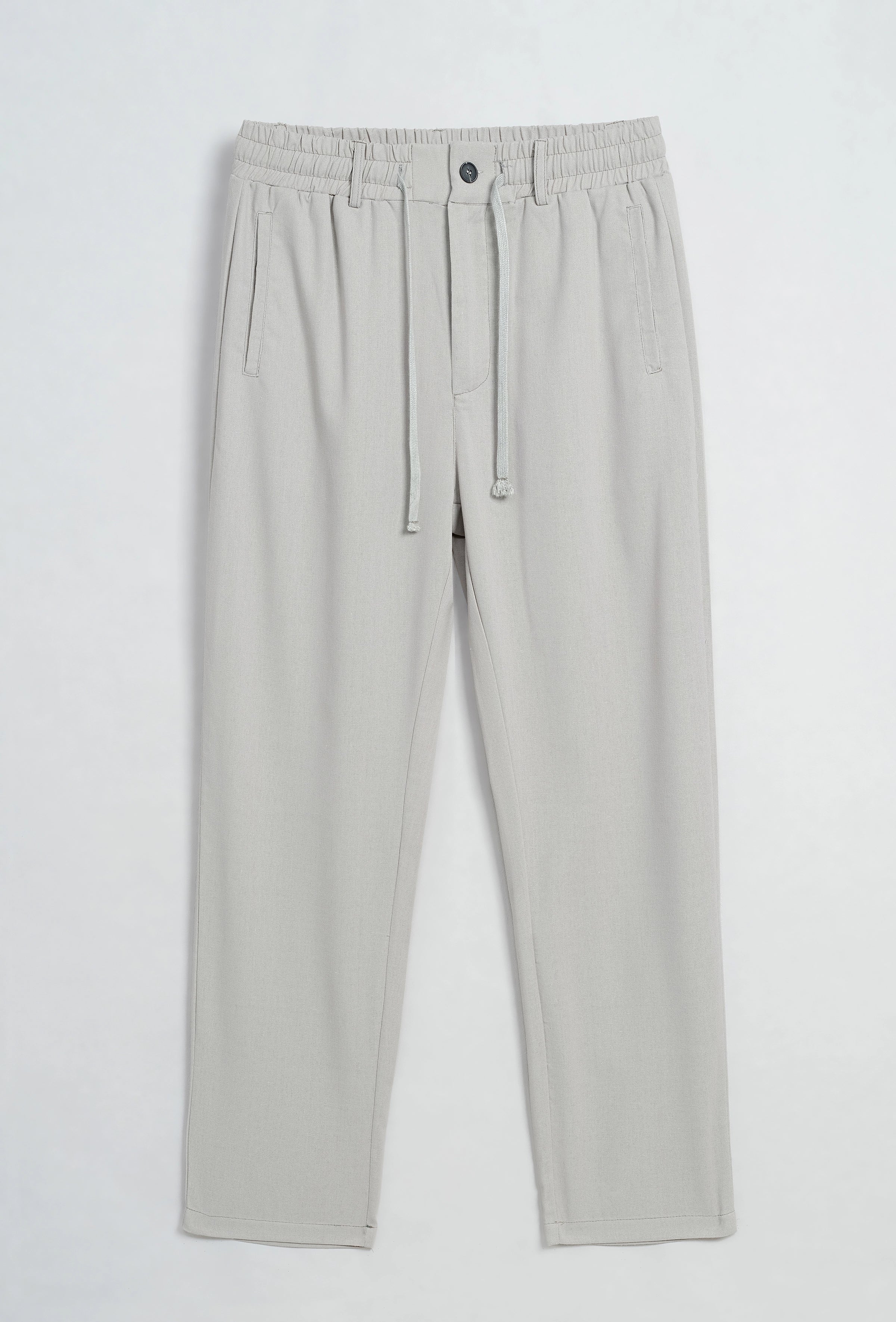 Pantalon cargo uni avec coupe droite