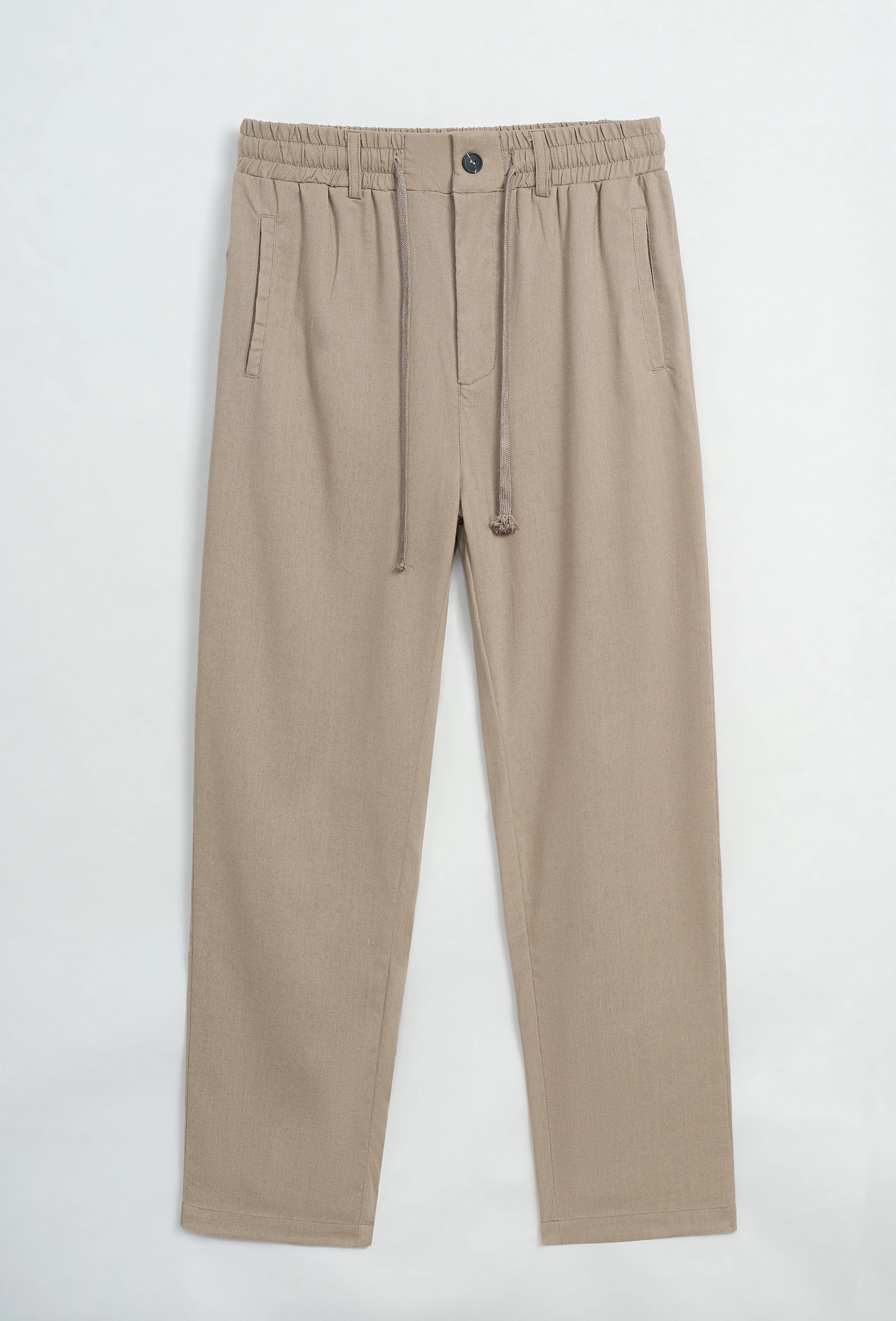 Pantalon cargo uni avec coupe droite