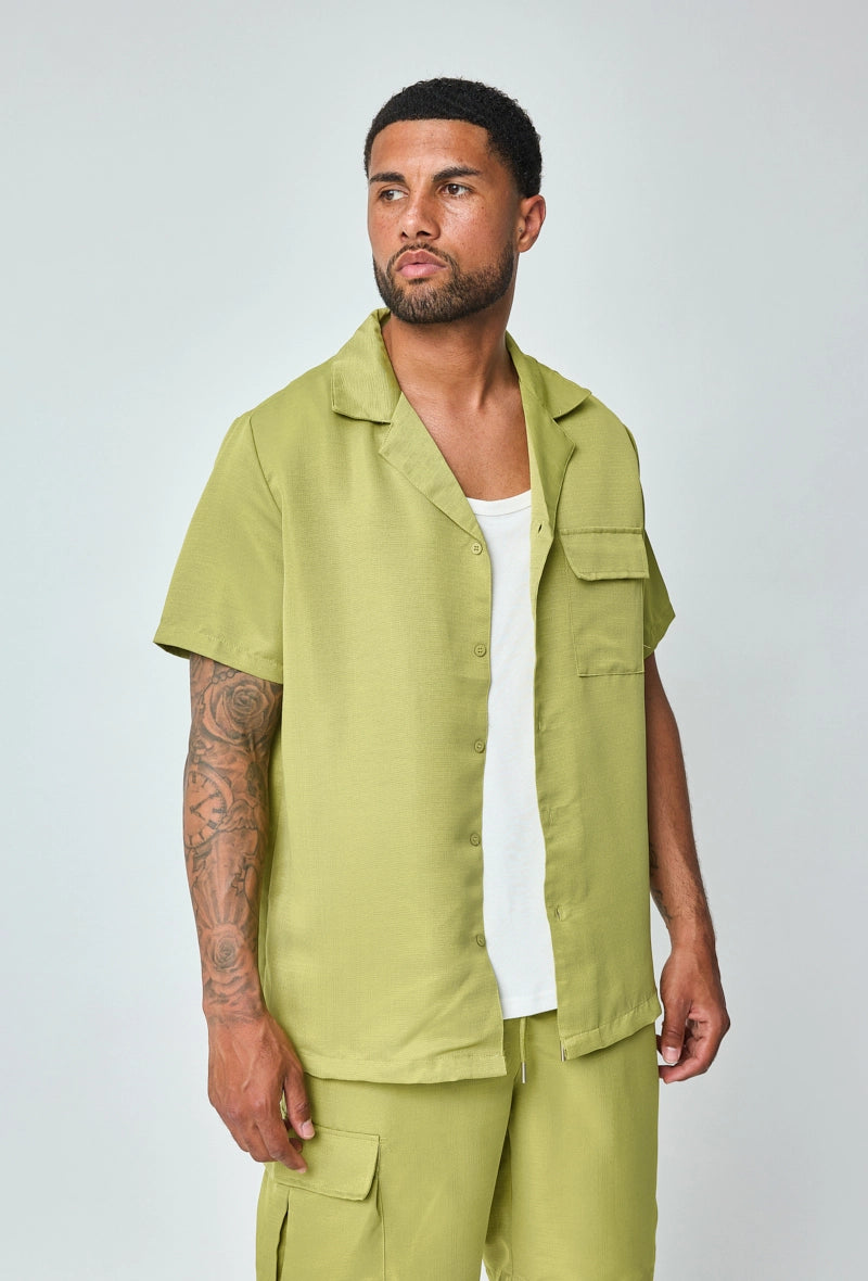 Plain lounge shirt shorts set