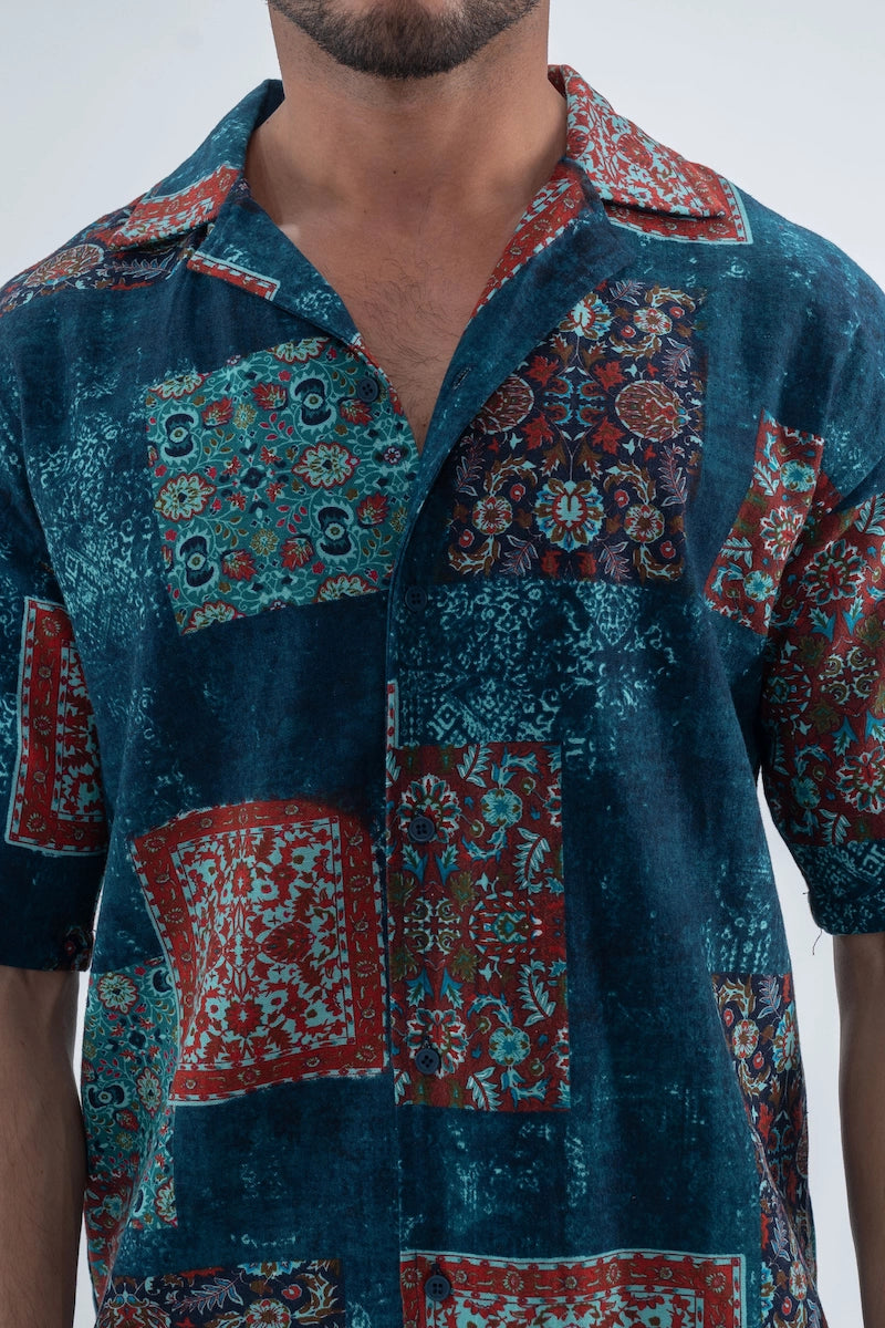 Chemise à manches courtes à motif intégral