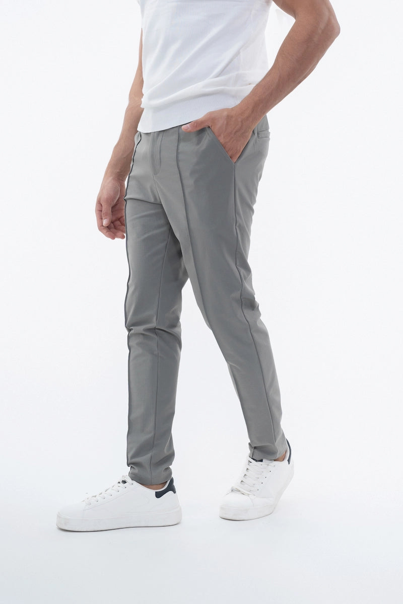 Pantalon chino uni avec glissière