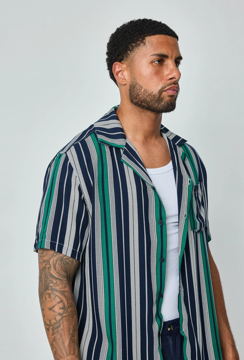 Vertical Striped Dress Shirt