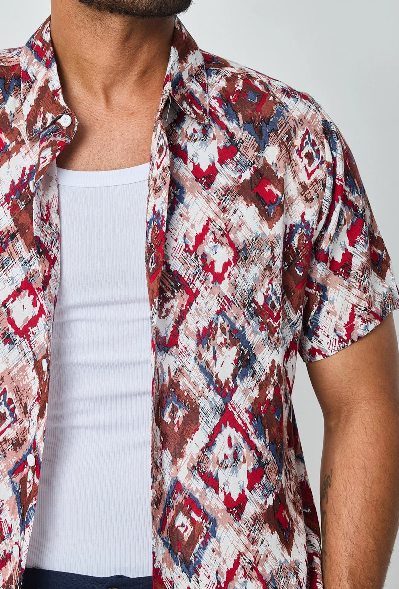 Abstract print summer shirt