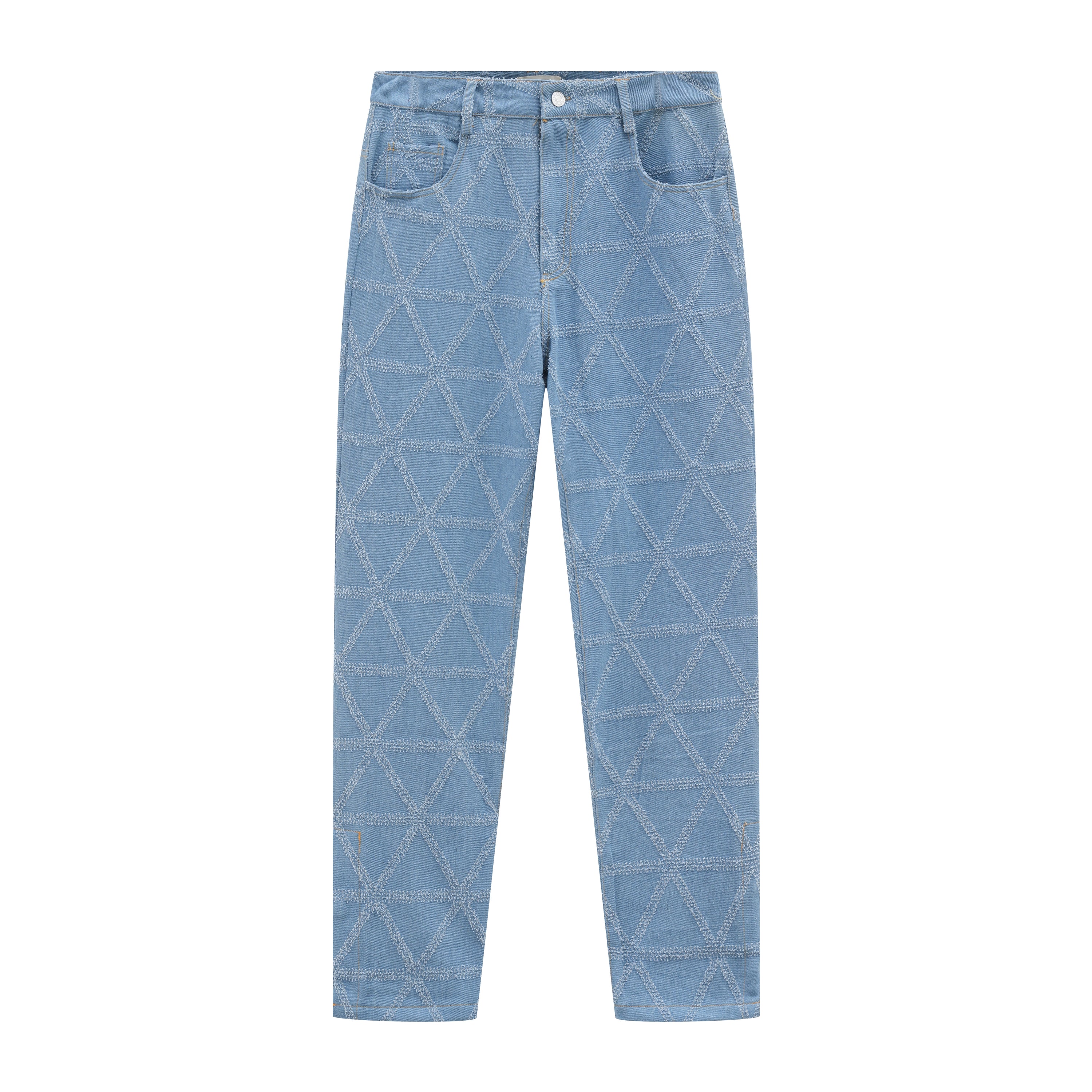 Pantalon en jean à motif triangle