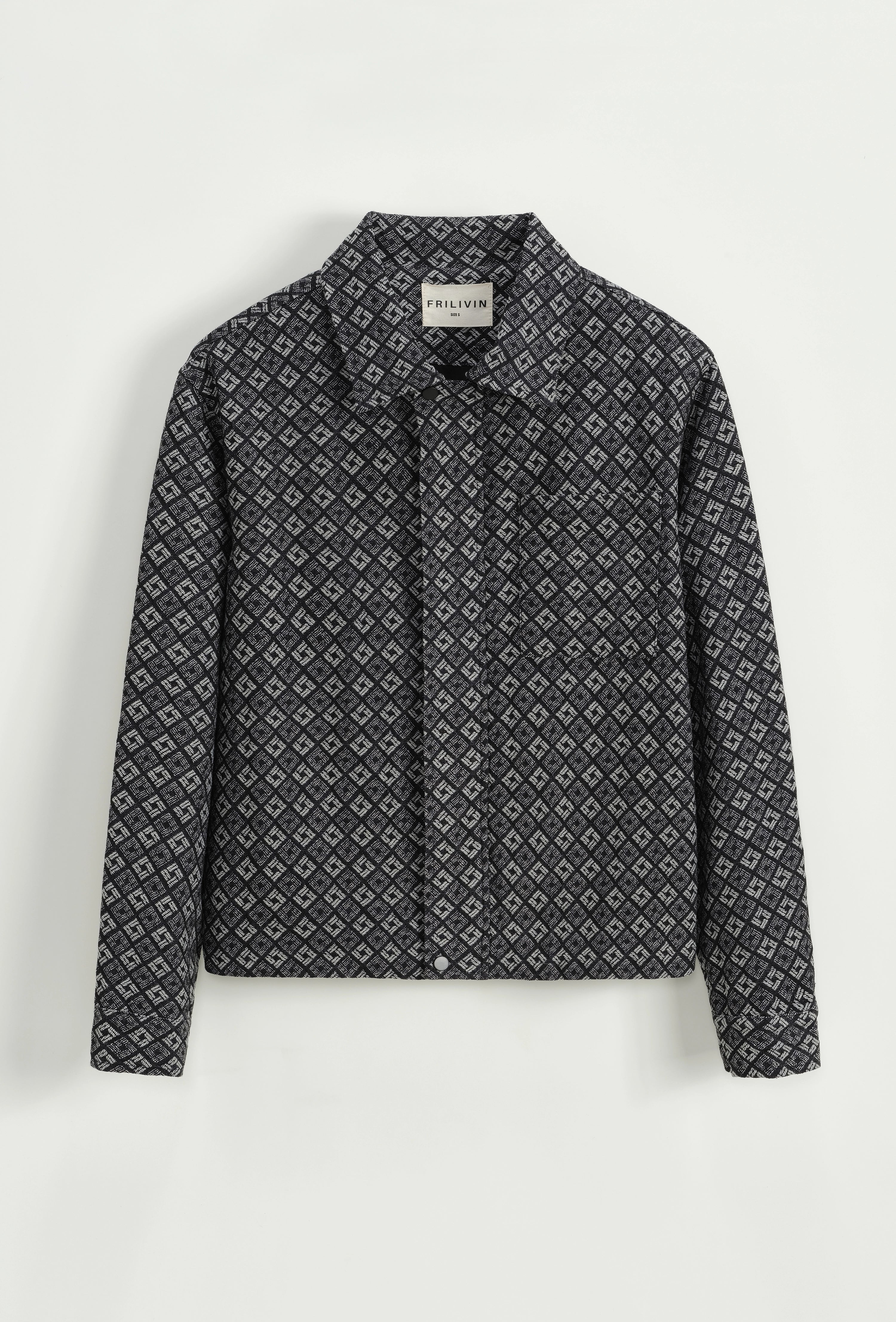 Veste à col chemise avec des motifs reguliers