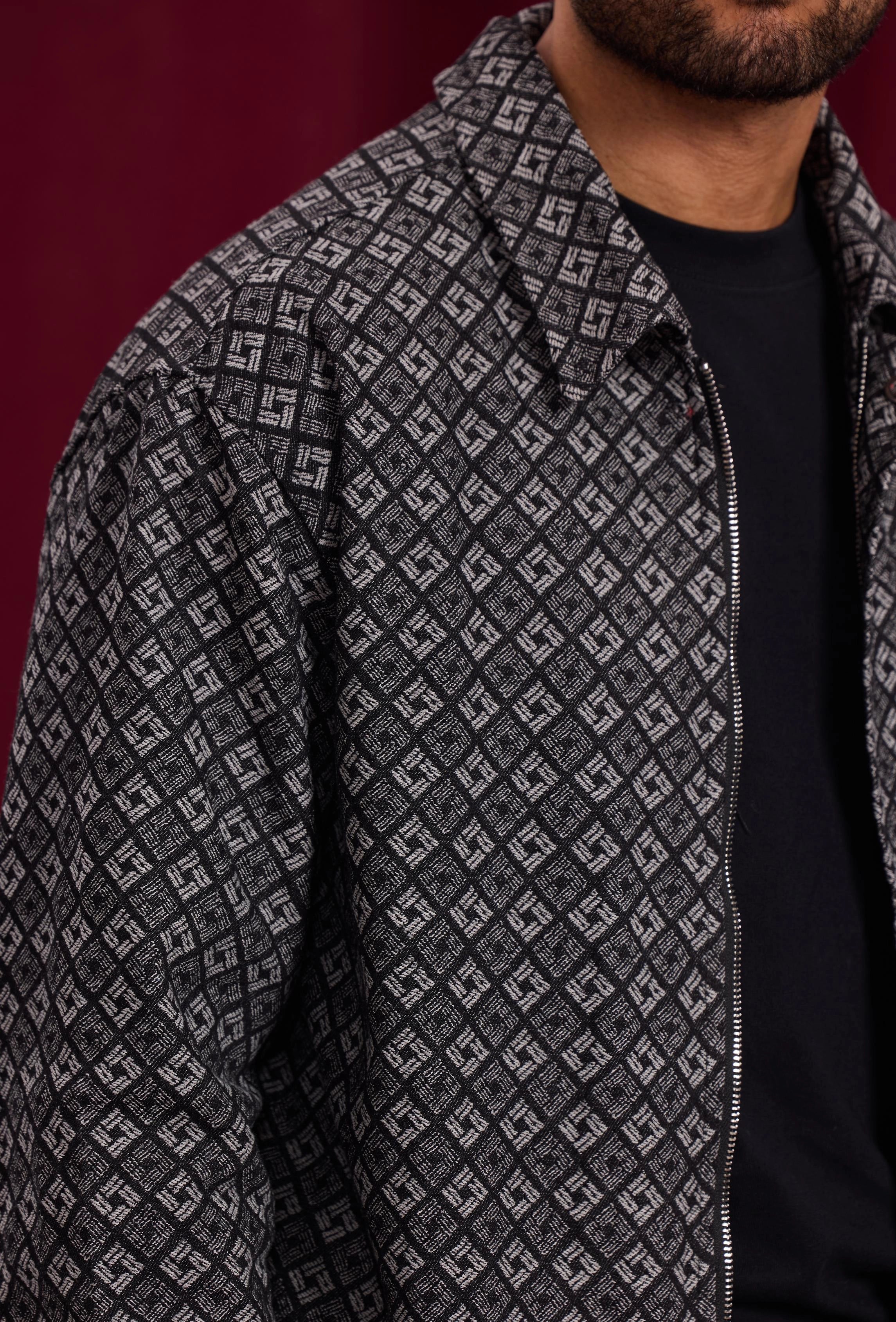 Veste à col chemise avec des motifs reguliers