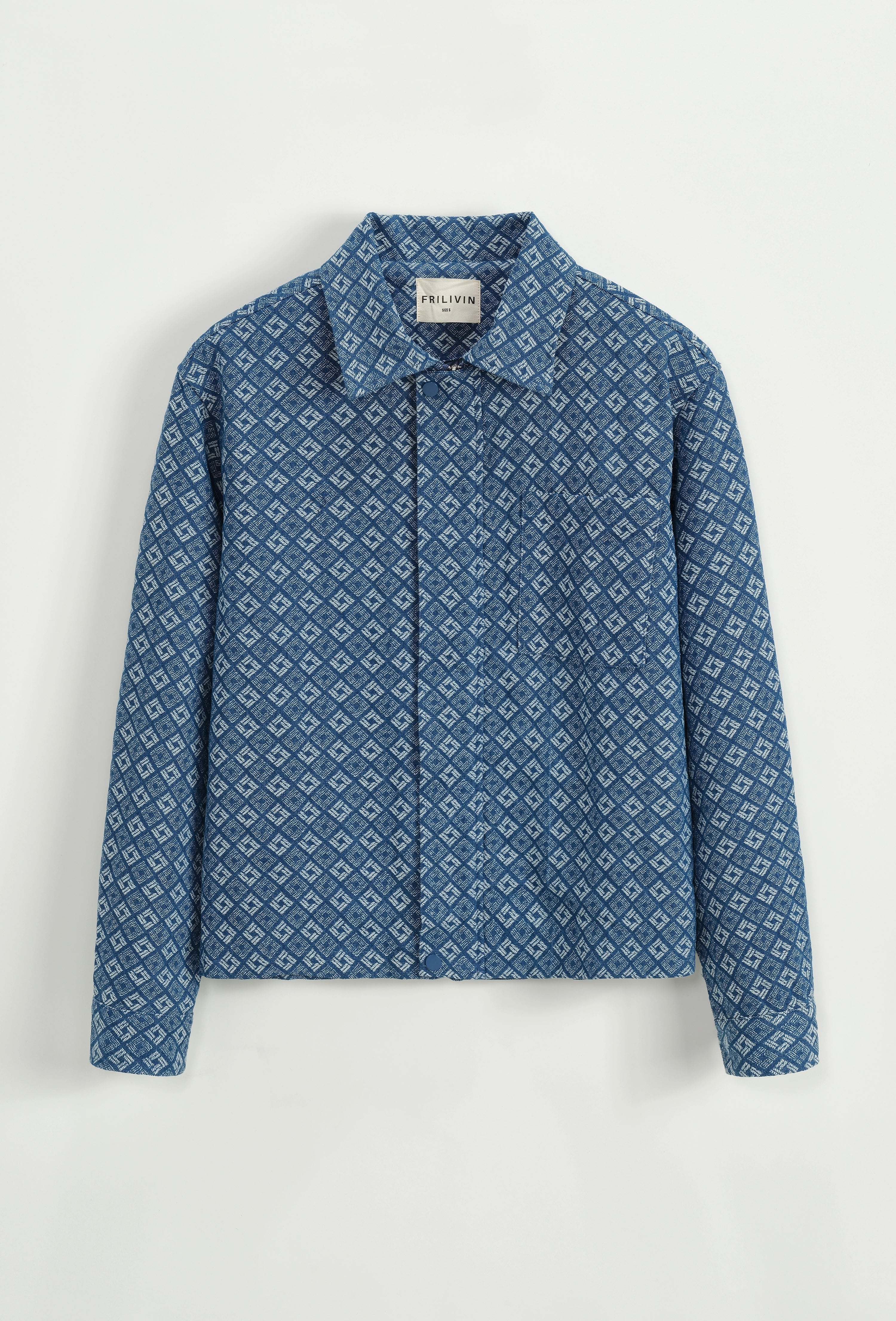 Veste à col chemise avec des motifs reguliers