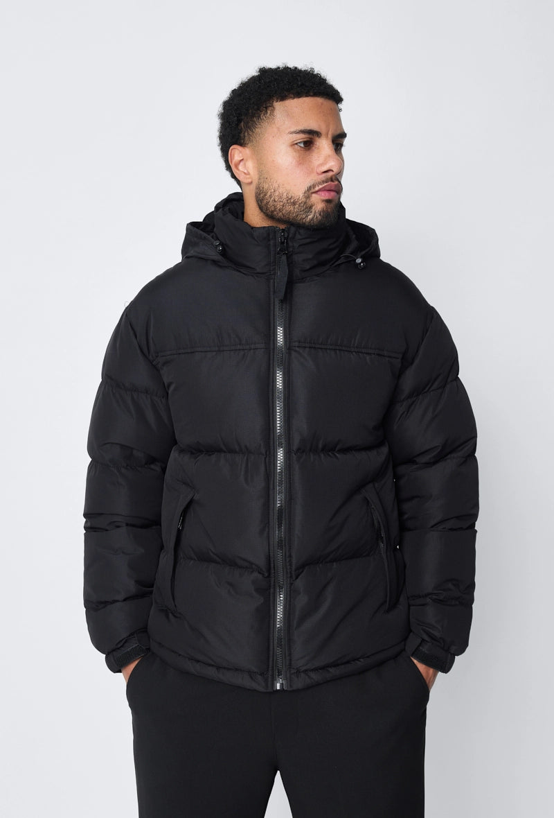 Short puffer down jacket with removable hood