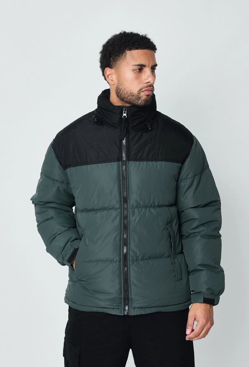 Short puffer down jacket with removable hood