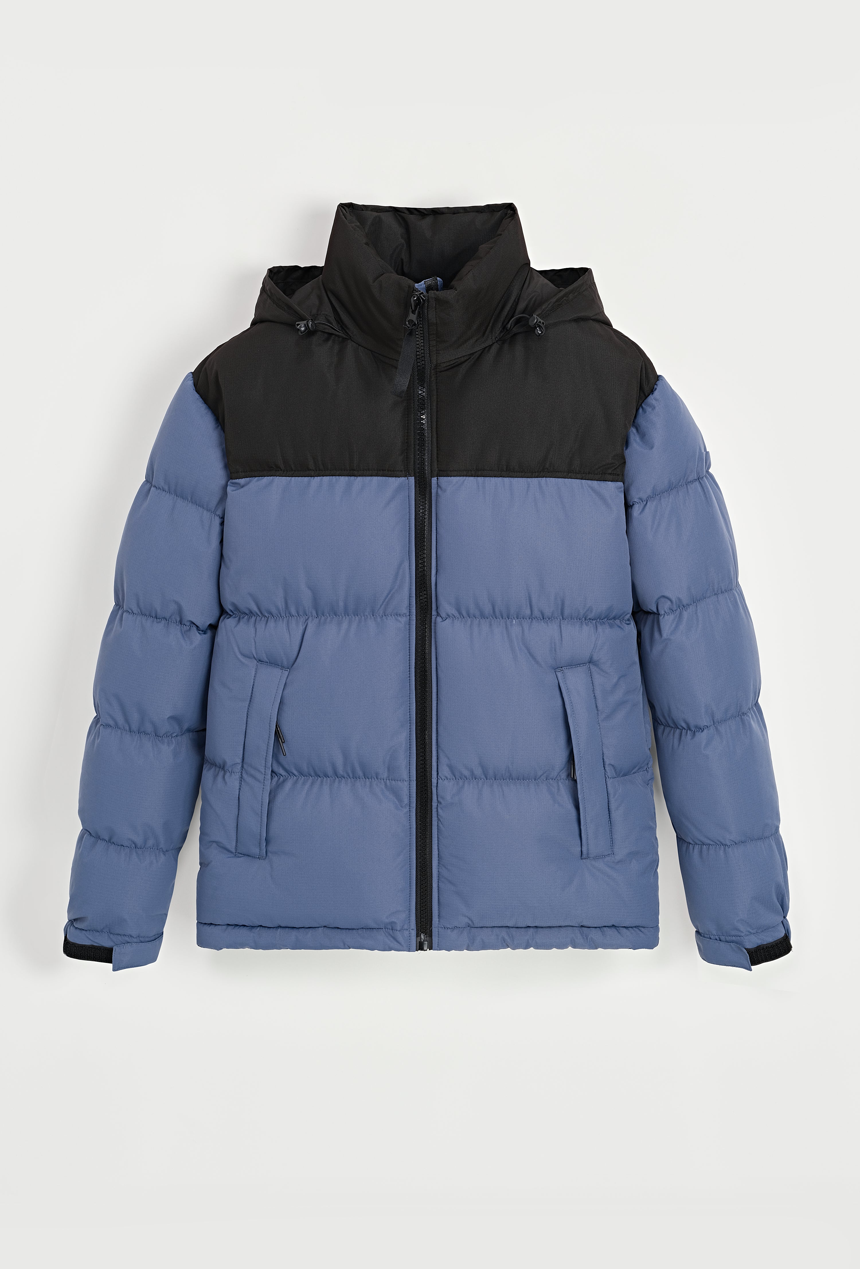 Short puffer down jacket with removable hood