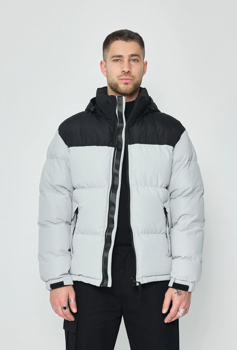 Short puffer down jacket with removable hood