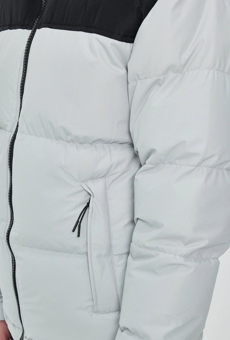 Short puffer down jacket with removable hood