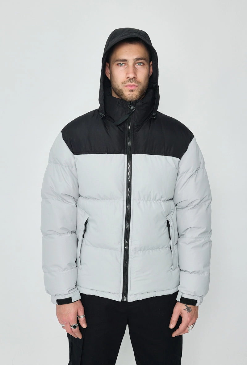 Short puffer down jacket with removable hood