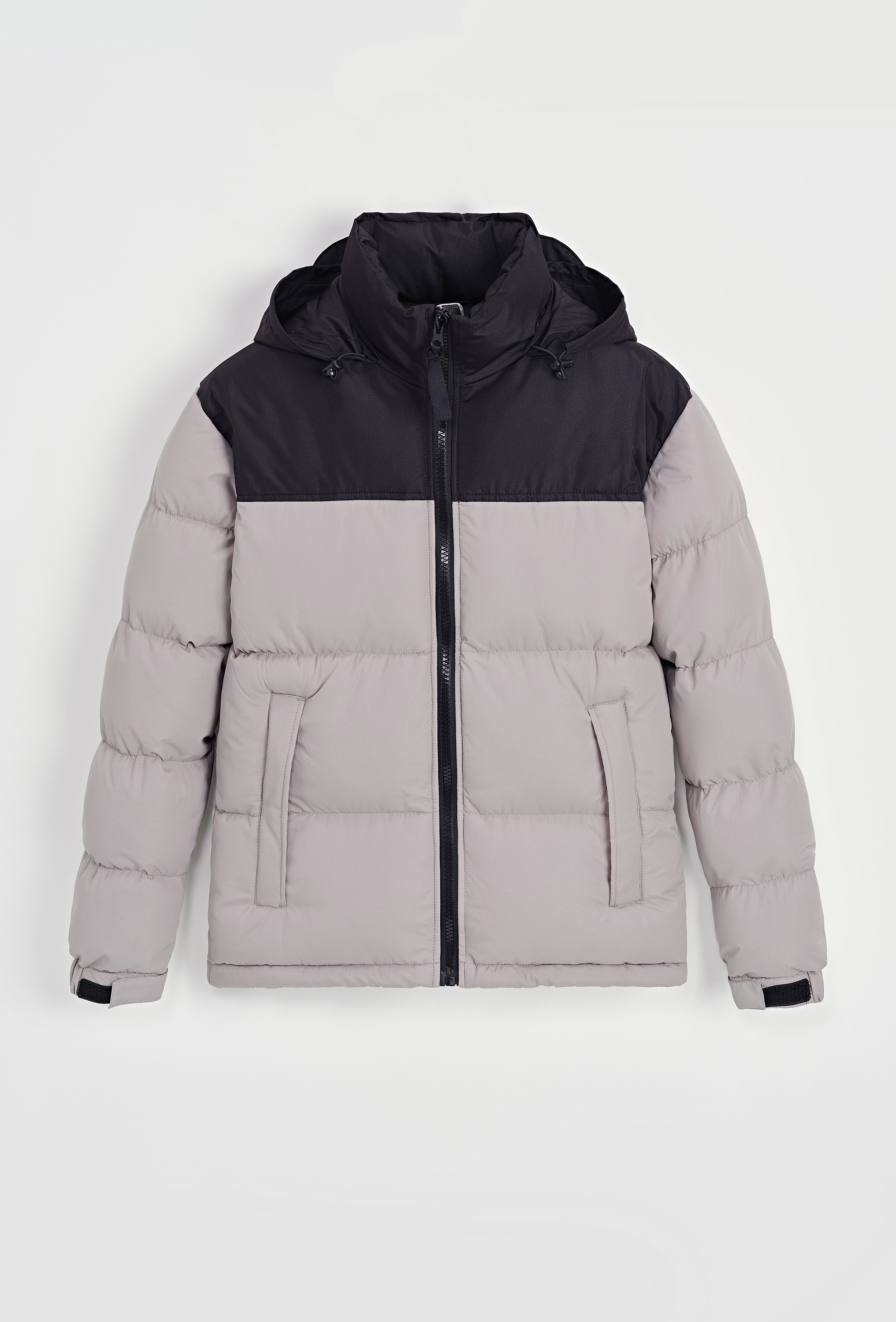 Short puffer down jacket with removable hood