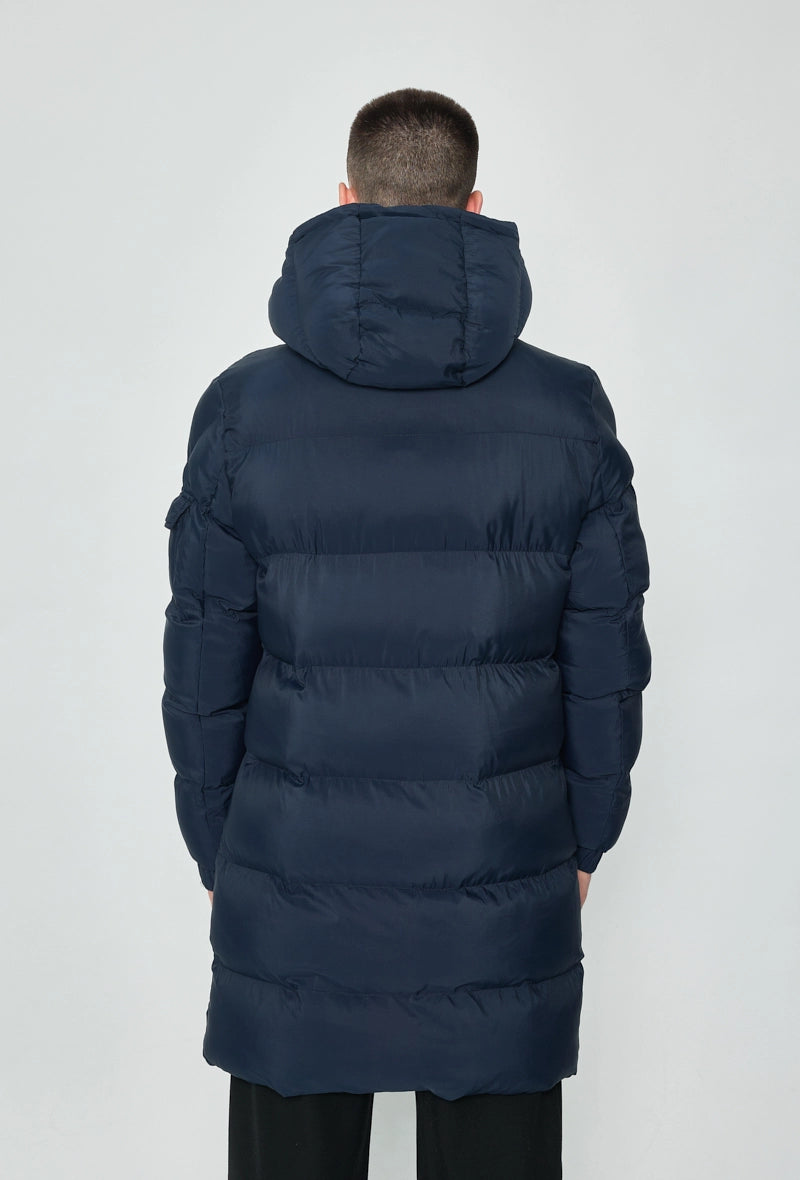 Long plain hooded down jackets